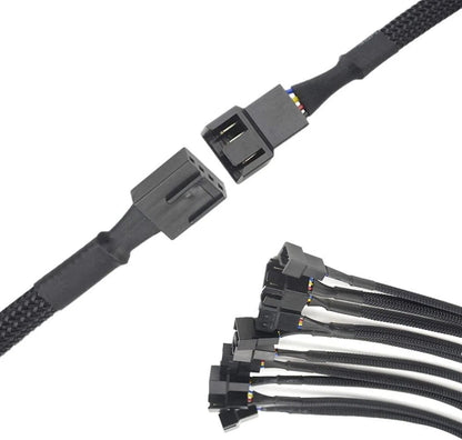5-Pack 26CM 4-Pin PWM Fan Extension Cables for PC Case Cooling