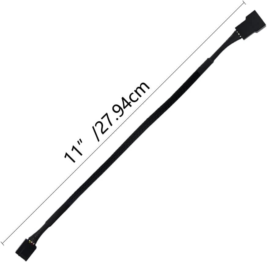 5-Pack 26CM 4-Pin PWM Fan Extension Cables for PC Case Cooling