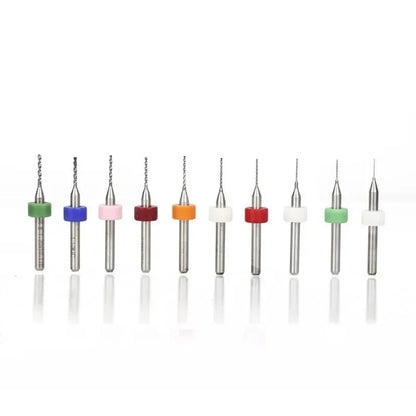 10PCS PCB Drill Bits 0.3-1.2mm Set Carbide Micro Mini CNC Drilling Bits