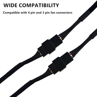 5-Pack 26CM 4-Pin PWM Fan Extension Cables for PC Case Cooling